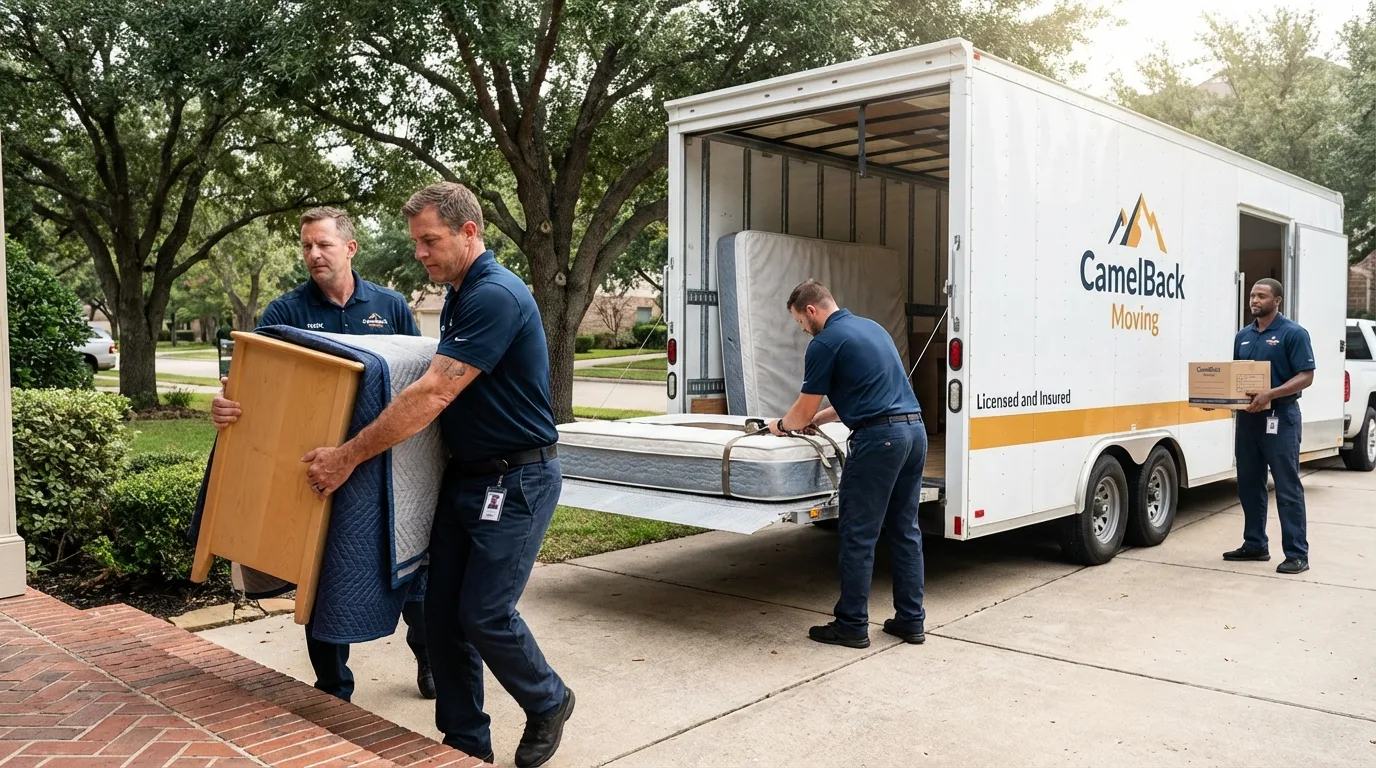 Crew loading residential truck for cross-state move from Pelham, AL